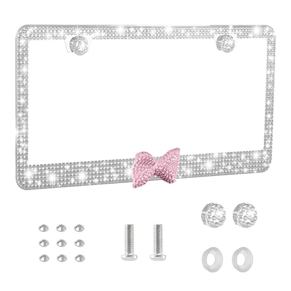 [SOLD] Sparkly License Plate Frame Diamond Rhinestones Crystals Car Tag Covers